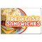 Signmission Breakfast Sandwiches Banner Heavy Duty 13 Oz Vinyl with Grommets B-60 Breakfast Sandwiches - alternate 1